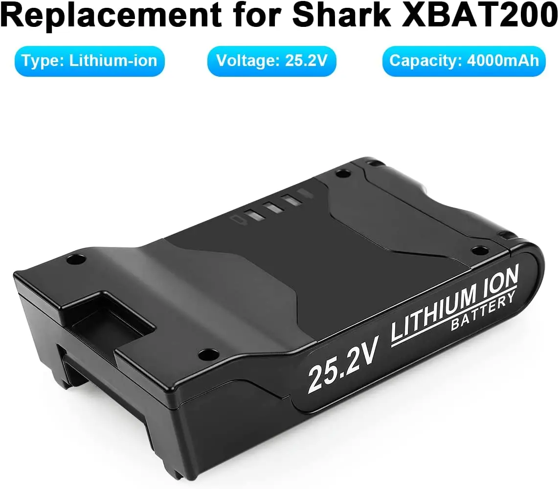 25.2V 4000mAh Lithium-ion Battery Replacement Shark XBAT200 for Shark ION Rocket IONFlex ION F80 IONFlex 2X Cordless Vacuums