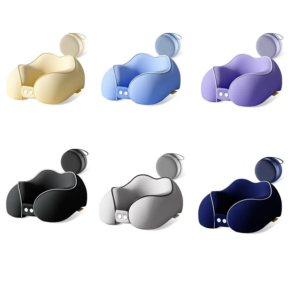 ソフト U 字型枕折りたたみ式快適な旅行枕収納袋付き低反発睡眠ネックピローオフィス/学校