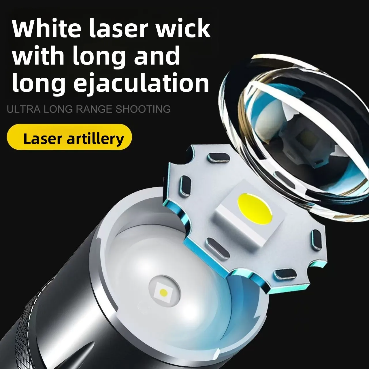 Tragbare LED-Taschenlampe, Teleskop-Zoom, Mini-Taschenlampe, wiederaufladbar, superhelle Handlichter, wasserdichte Angellaterne für den Außenbereich – Detail 2