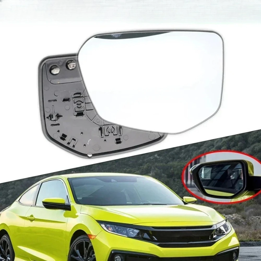 Heated Side Rear View Mirror Glass 76253‑TEX‑G01 Compatible with Honda Civic 10th Gen 2016‑2021 Aftermarket Wing Mirror Lens