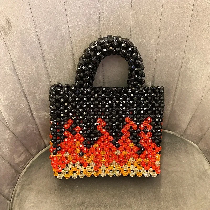 2024 Volcano Designer Tote Bag Hot-sale Handle Purses Beach Acrylic Tote Female Bags Party Exclusive Handmade Handbags for Women