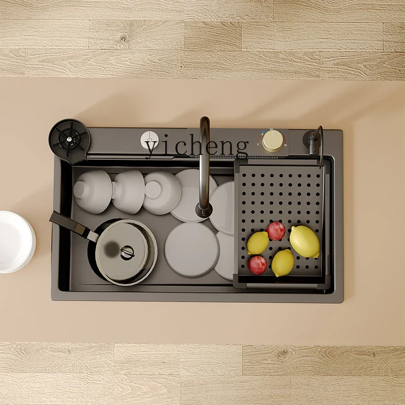 

kitchen large single slot nano stainless steel 304 pulling faucet household dishwasher