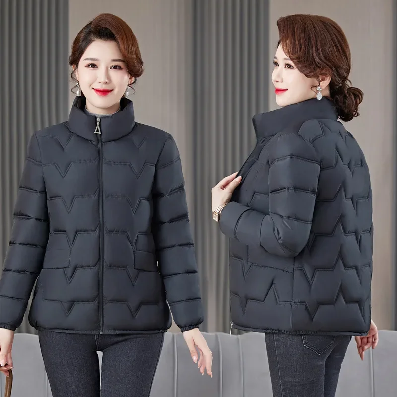 Autumn Winter Slim Parkas Warm Women Jacket Lightweight Quilted Puffer Jacket Long Sleeve Zipper Windproof Outerwear Parka New