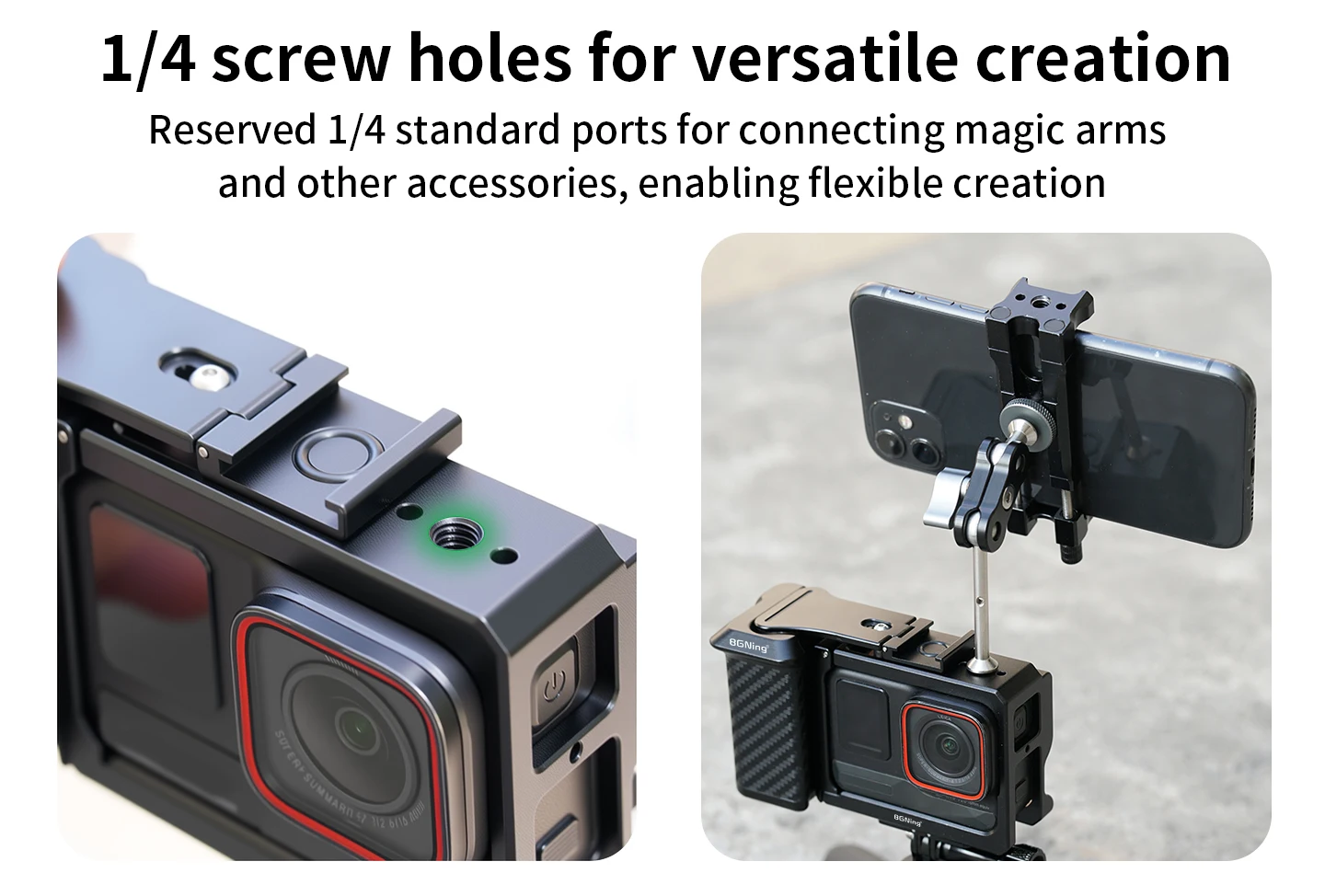 Essentieller Handgriff für Insta360 Ace Pro 2 Magnetischer Schnellwechseladapter Street Vlog Fotografie Kamerakäfig Zubehör – Detail 13