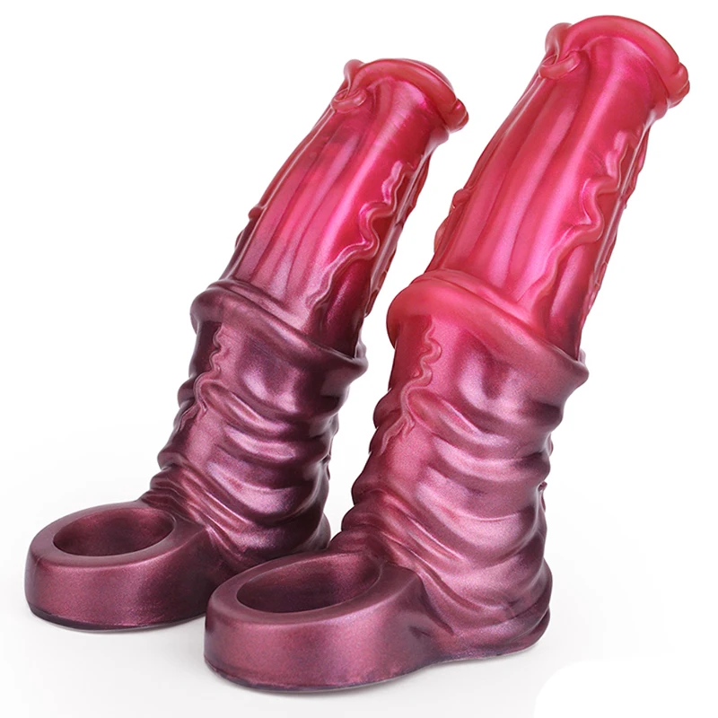 Soft Silicone Dildo Enlarger Dick Sleeve Add-On Penis Suit Testicle Ring Women Masturbator Adult Sex Toys for Pussy Anal Sexshop