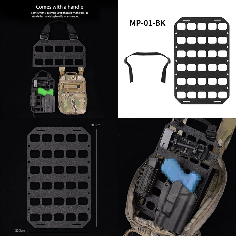 Tactical storage accessories, fixed wall backpack carrying, backpack storage fixed plate, portable storage plate 8*12.5 inches