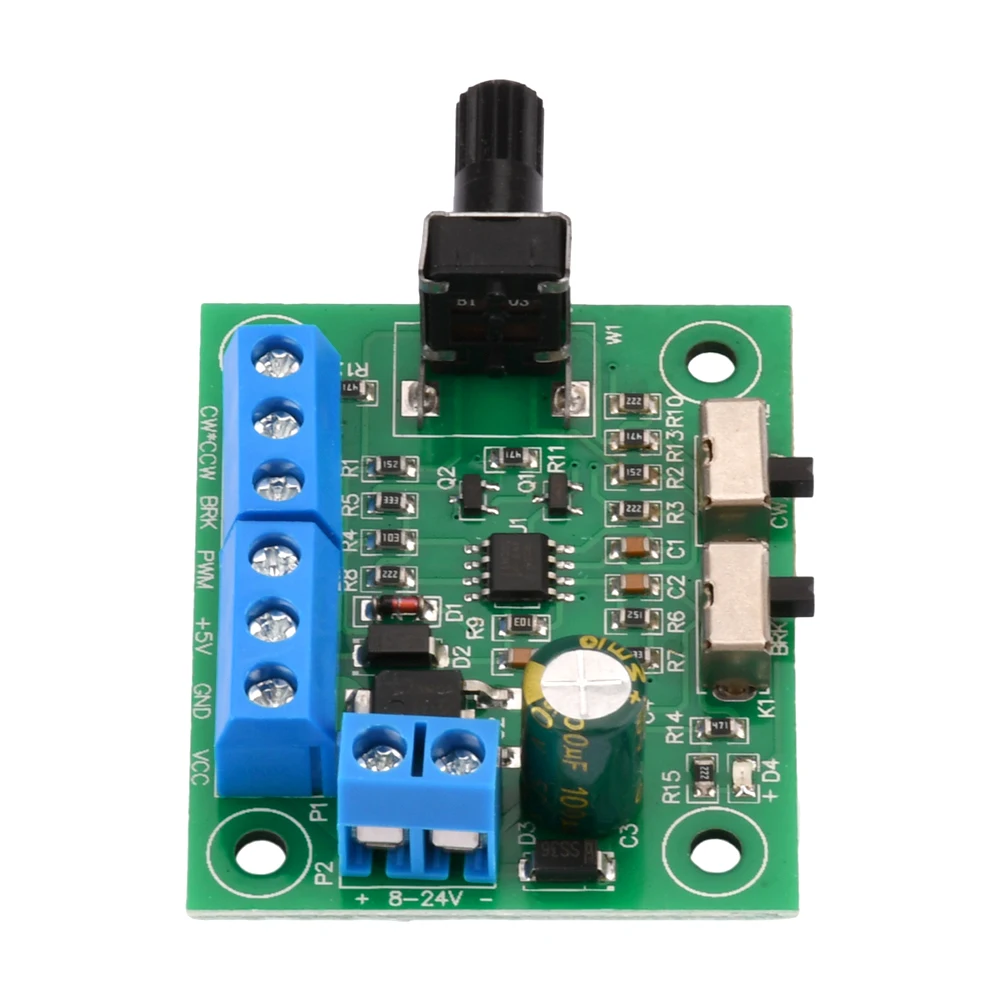 Controlador de velocidad del Motor de CC sin escobillas DC8-24V, placa de Control de velocidad PWM, Control hacia adelante y hacia atrás con interruptor frontal/lateral