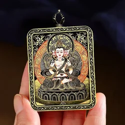 men and women Lucky Talisman decorative pendant alloy material Buddhist figure painting thangka Wealth Luck Feng Shui Decor