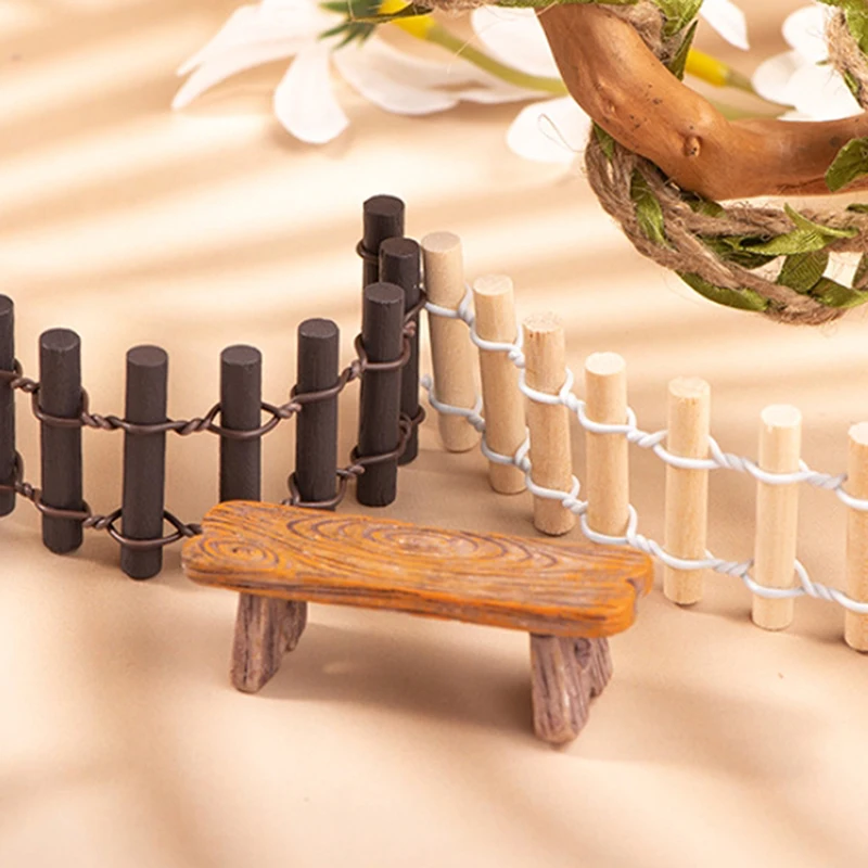 

Microlandscape Log Fence Home Accessories Small Fence Garden Miniature Home Decor Wooden Crafts