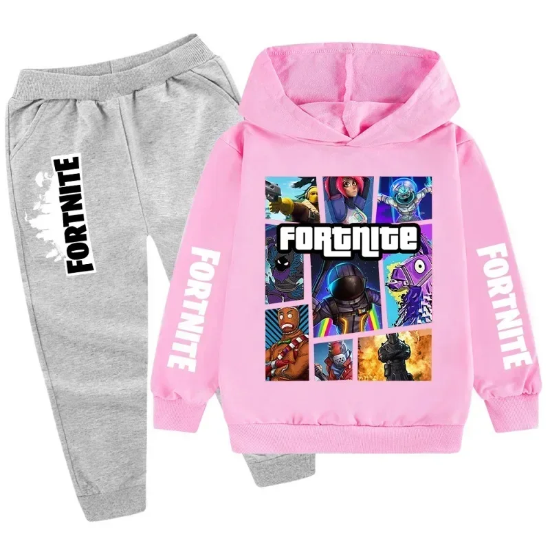 Fortnite Kids Clothes Boys Spring Autumn Long Sleeve Tshirt Pants 2pcs Sets Toddler Girls Outfits Children\'s Clothing