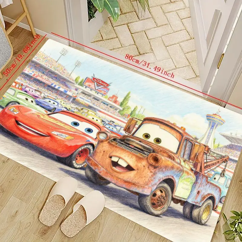 

1 шт. Disney Pixar Cars Lightning McQueen & Mater мультяшный напольный коврик, 50x80 см (19,68x31,49 дюйма) нескользящий коврик для детской комнаты De