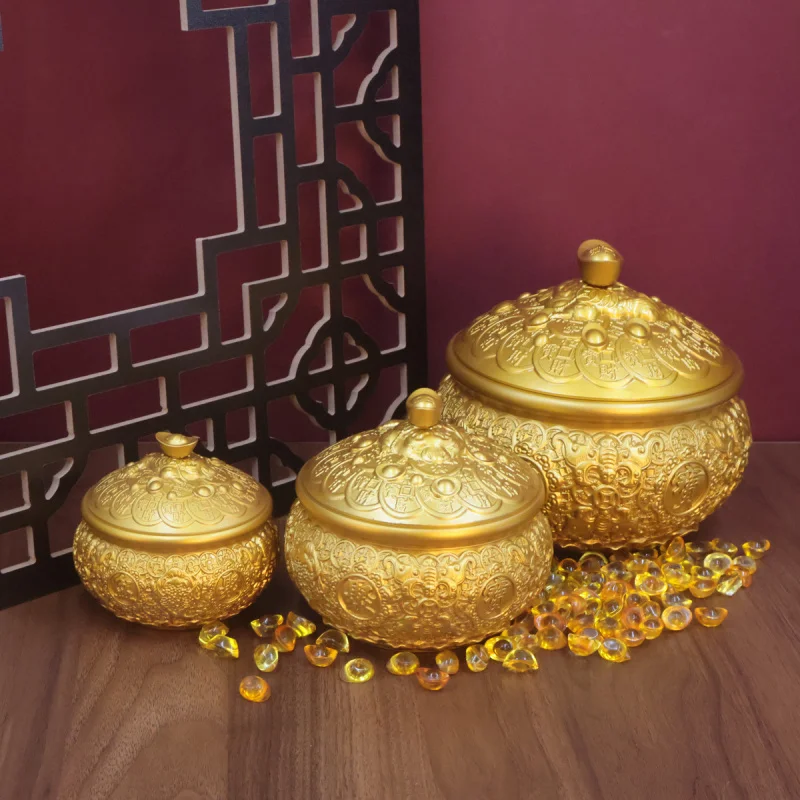 Brass Golden Toad Kirin Treasure Bowl Entrance Living Room Office Desk Decoration Blessing Opening Housewarming Or