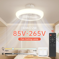 30W 72W Ceiling Fans with Light  85-265V Ceiling Fans Light and Remote 3 Colors Dimmable Ceiling Lamps for Living Room Bedroom