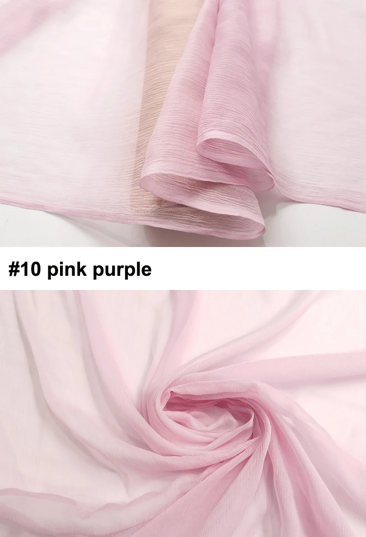 1 meter X 1.32 meter Plain Color 100% Mulberry Silk Chiffon Crepe Fabric Gauze Crinkled Georgette