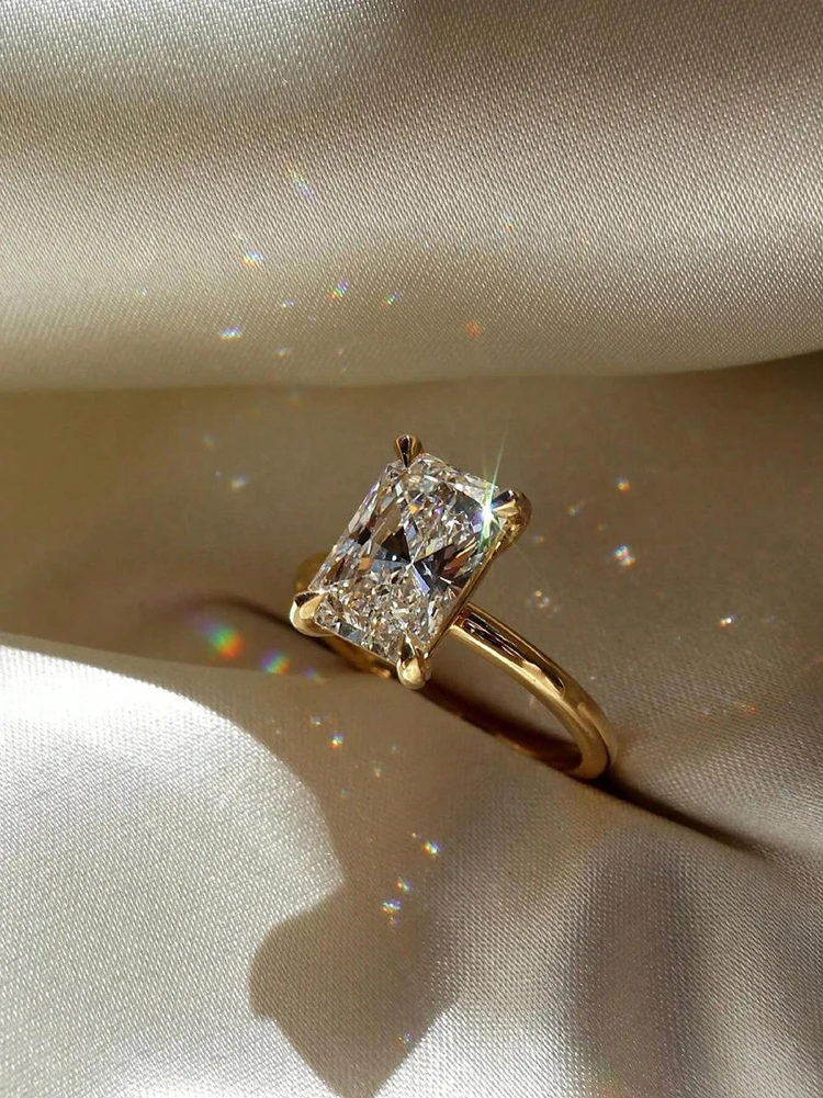 925 فضة 1-5CT الزركون رائع لامعة مستطيل الدائري للنساء المشاركة الزفاف الفاخرة عالية الجودة غرامة مجوهرات #4