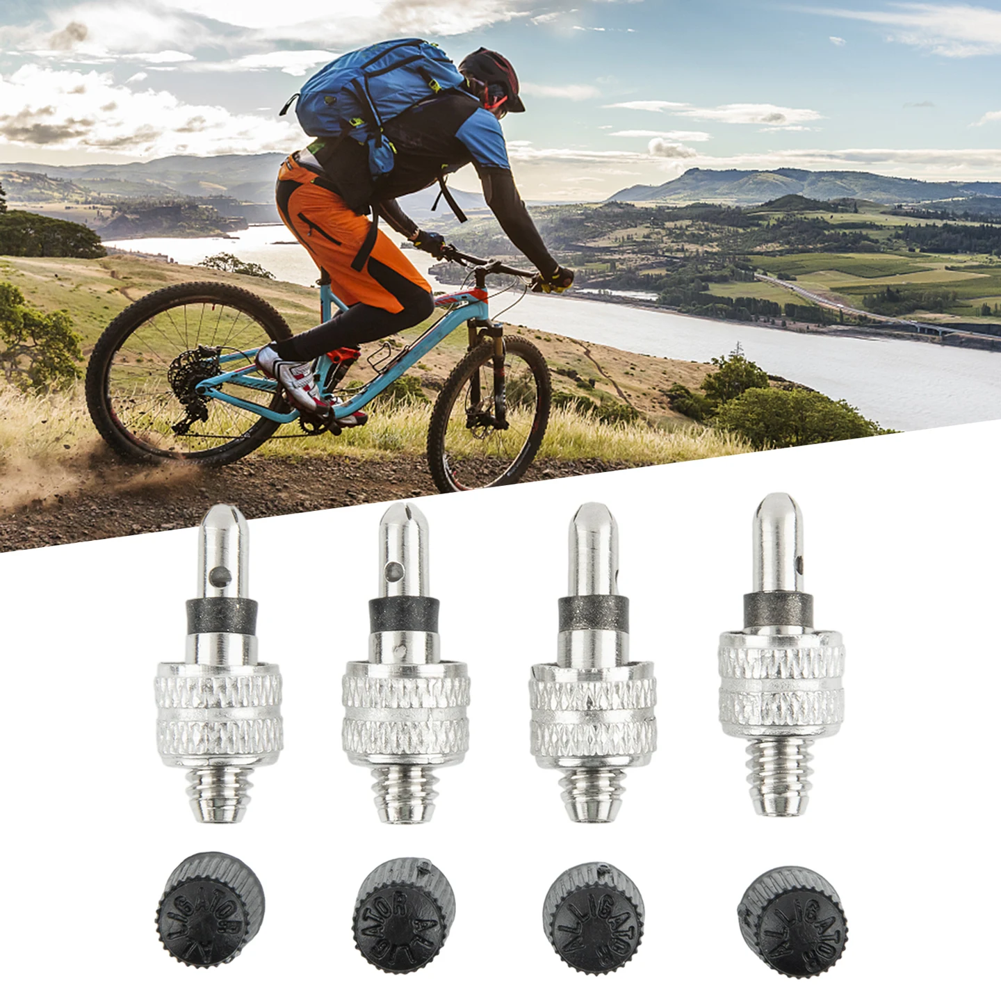 4 Pcs Bicycle Tube Valve Bike Replacement Dunlop Valve Germany Valve Bicycle Wheel Valve Cover Dustproof Car Accessories