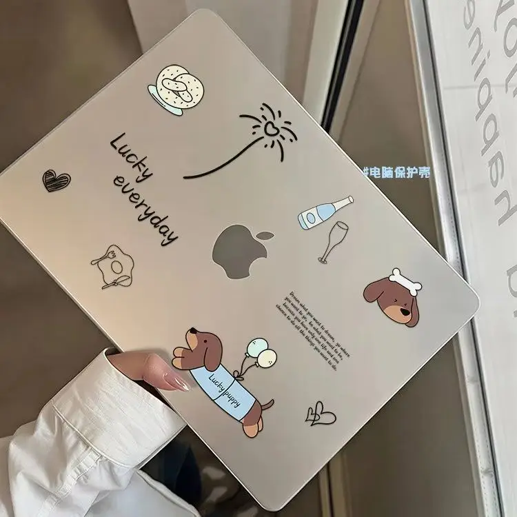 Cute Puppy Dog Y2K Crystal Laptop Case For Macbook Air 13.6 M4 NEO 15 M3 Hard Cover For Mac Book Pro 13 M1 M2 14 M4 M5 16 Cover