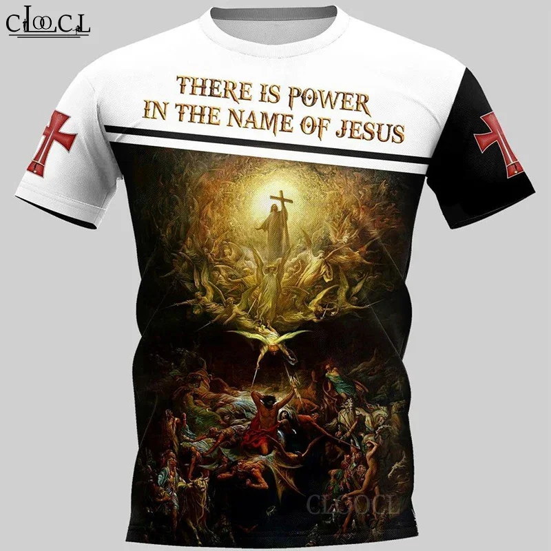 HX Christian Jesus Catholic Men Women T Shirt 3D Print Harajuku Streetwear Couple Tops Men Clothing Drop Shipping