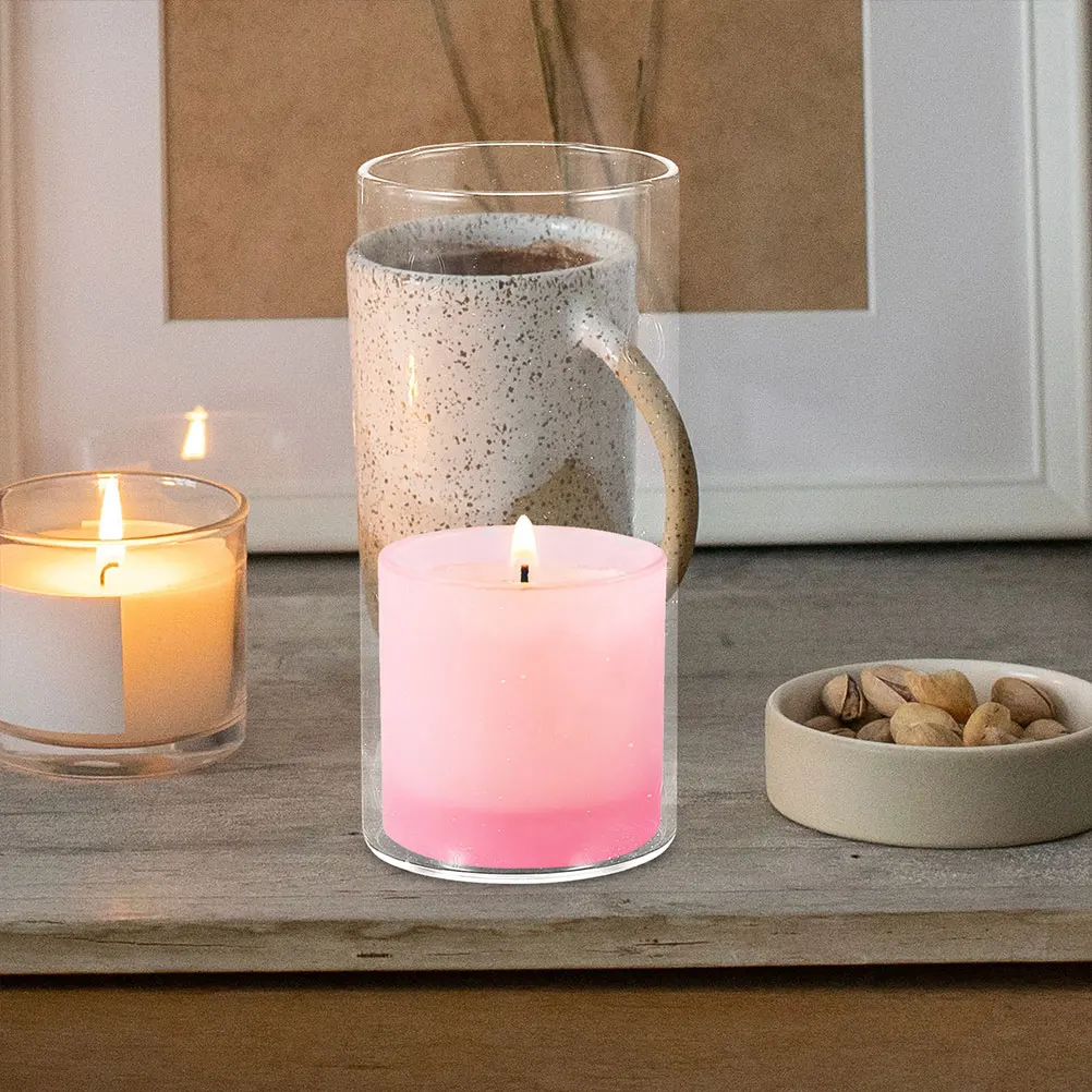 

Glass Cup Candles Candleholders Chimney Shades for Clear Cylinder Tea Light