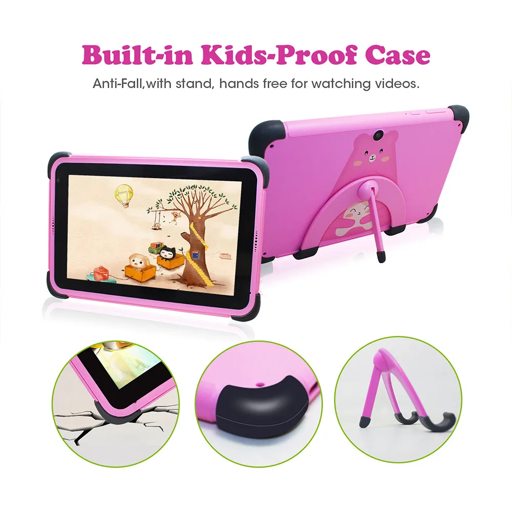 Weelikeit 7'' Tablet für Kinder Android 11,0 1024X600 IPS Kinder Tablet für Studie 2GB 32GB Quad-Core-Kinder eltern Control APP