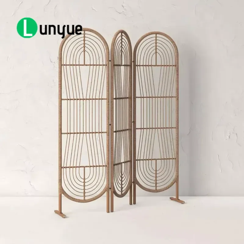 Modern Bohemian Natural Rattan Room Divider Screen 3 Panel Folding Partition for Home Decor Living Room Bedroom Vietnam Made