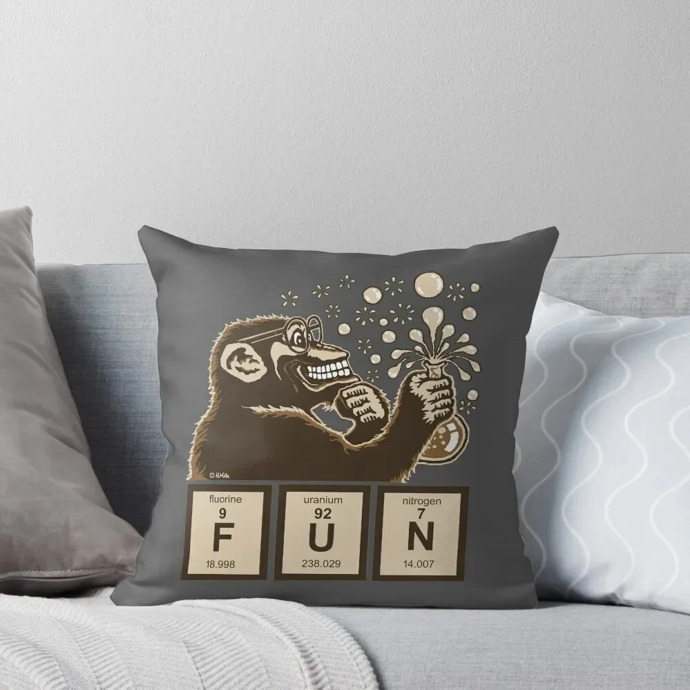 Chemistry monkey discovered fun Throw Pillow Custom Cushion Sofas Covers christmas decorations 2025 pillow