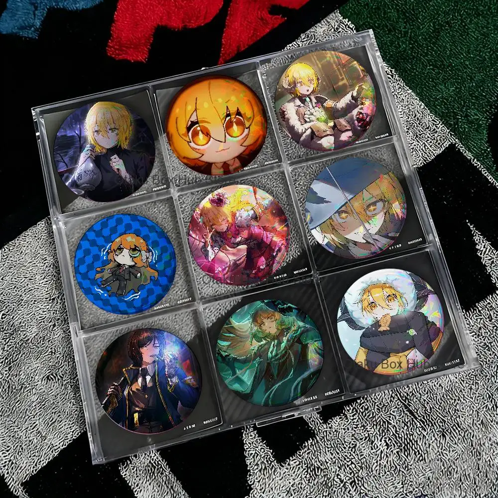 

L-Limbus C-Company Reflective Pin Tinplate Round Brooch Cartoon Cosplay Badges for Bag Hat Toys Gifts