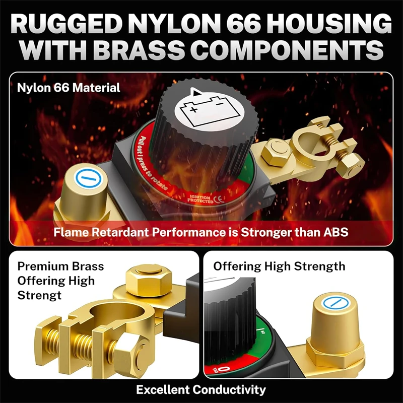 1 قطعة مفتاح فصل البطارية العلوي 12 فولت 48 فولت طقم قطع لسيارة RV قارب شاحنة ATV تركيب طرفي إيجابي #4