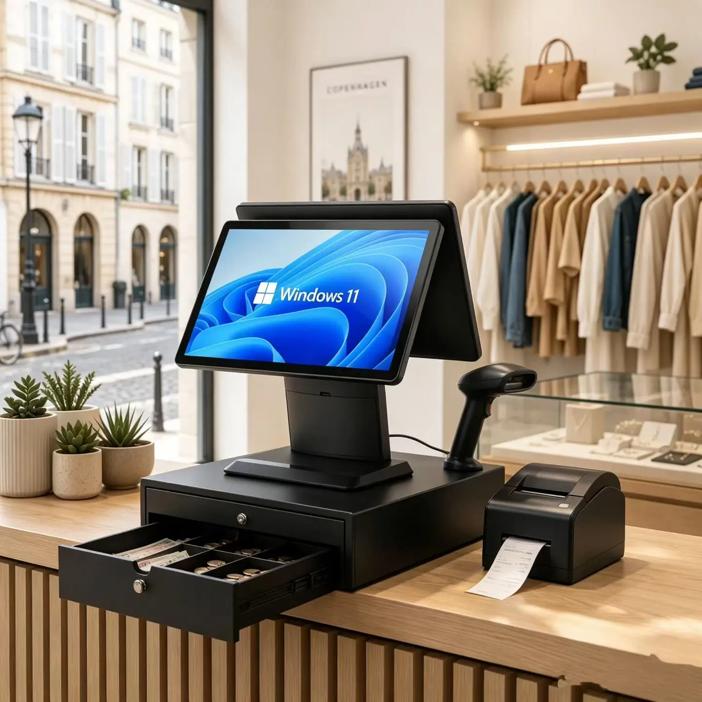 Factory OEM/ODM Custom Brand Android/Windows/Linux Configured Capacitive Touch POS System with Bluetooth/Wi-Fi