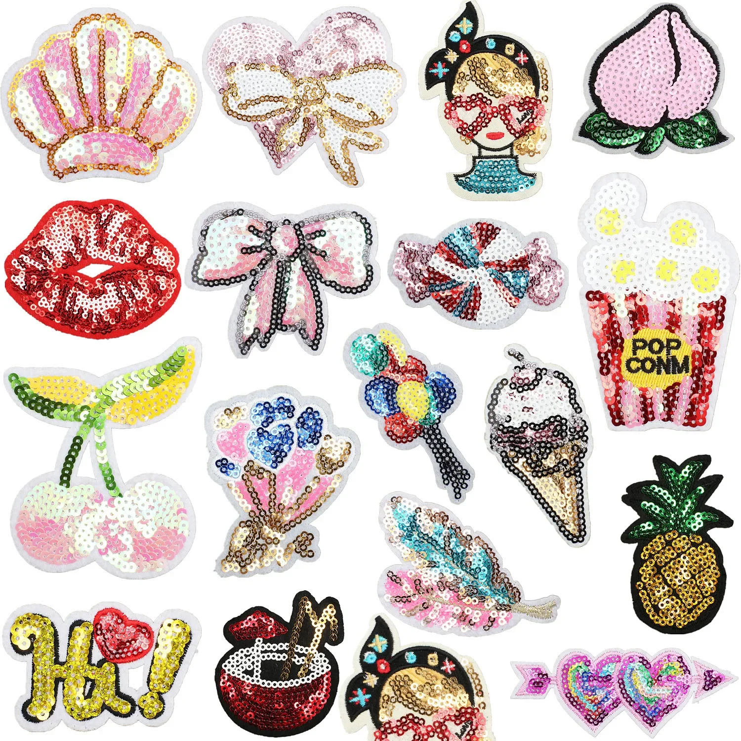 Iron On Patches for Clothes Yin Tao Clothing Stickers Fabric Sewing Embroidered Patch Thermal Adhesive Applique Fusible Badges