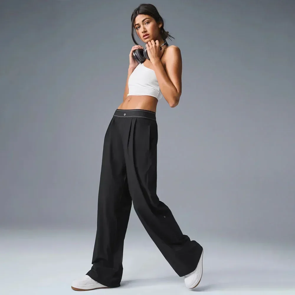 Al Sweatpants النساء بانت الترفيه في الهواء الطلق تسلق الجبال الرياضة عالية الخصر مستقيم مرونة السراويل مريحة فضفاضة اليوغا السراويل