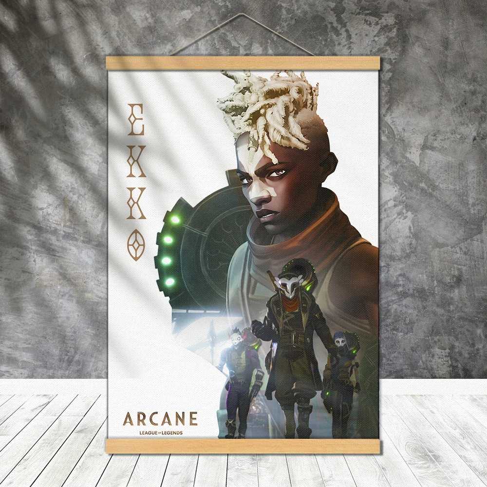 Arcane Season 2 EKKO Posters Painting Decor Scroll Digital Canvas Unframed Decorative Tapestry