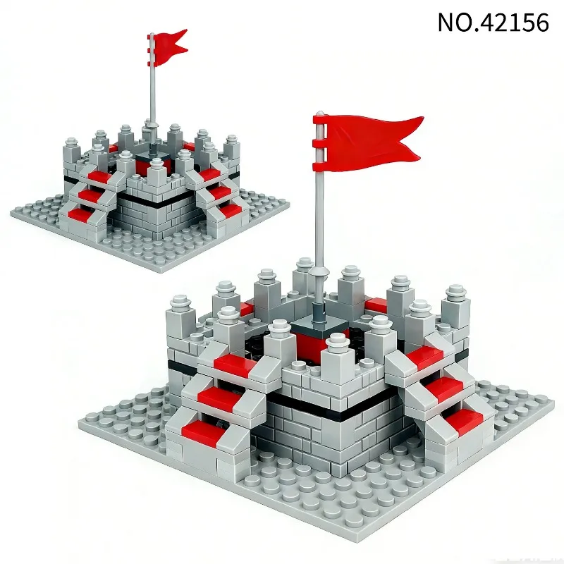 National flag-raising platform 42156 children assembled small toys, flag accessories floor ladder, holiday gifts.