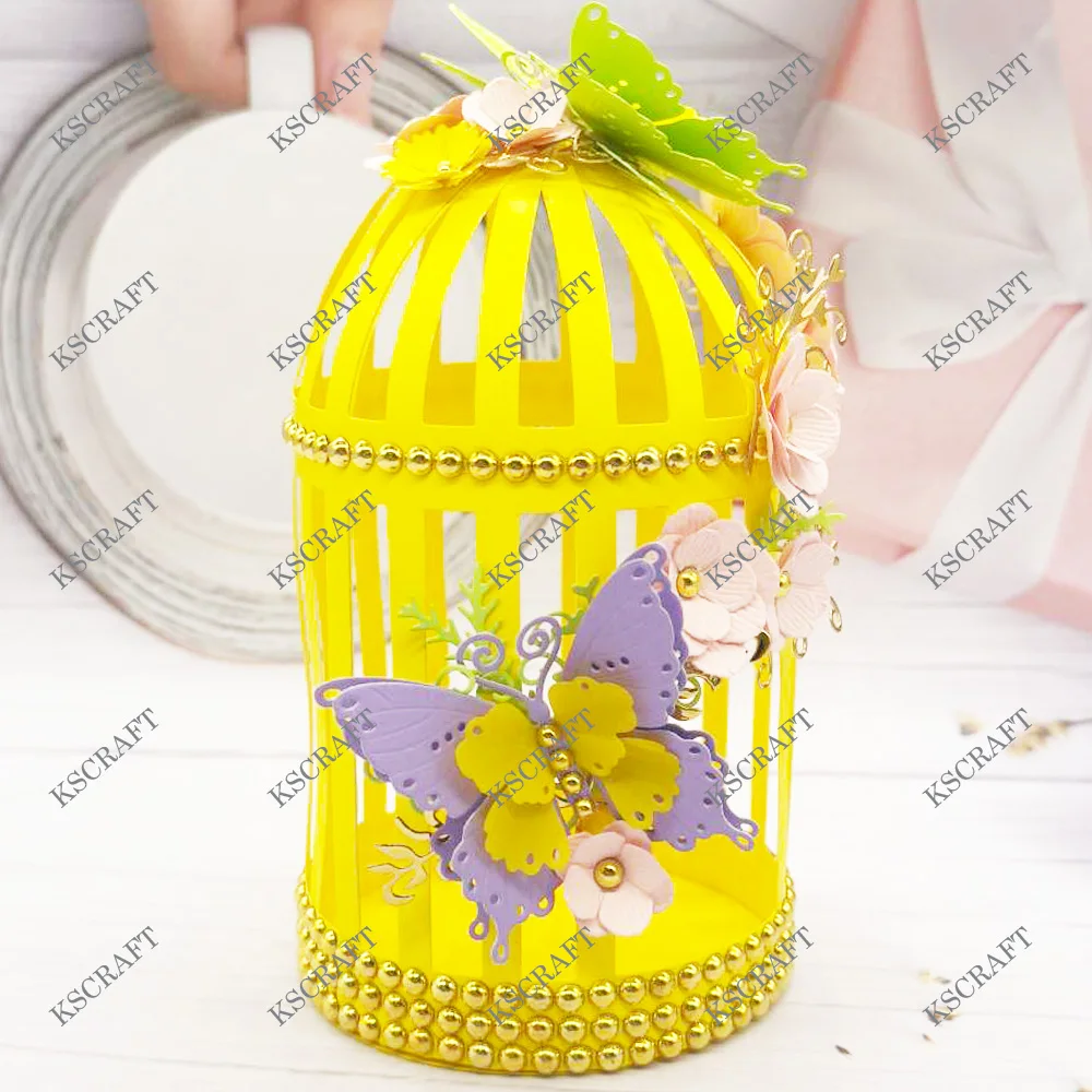 KSCRAFT 3D Bird Cage Box Cutting Dies Stencils for DIY Scrapbooking Decorative Embossing DIY Paper Cards
