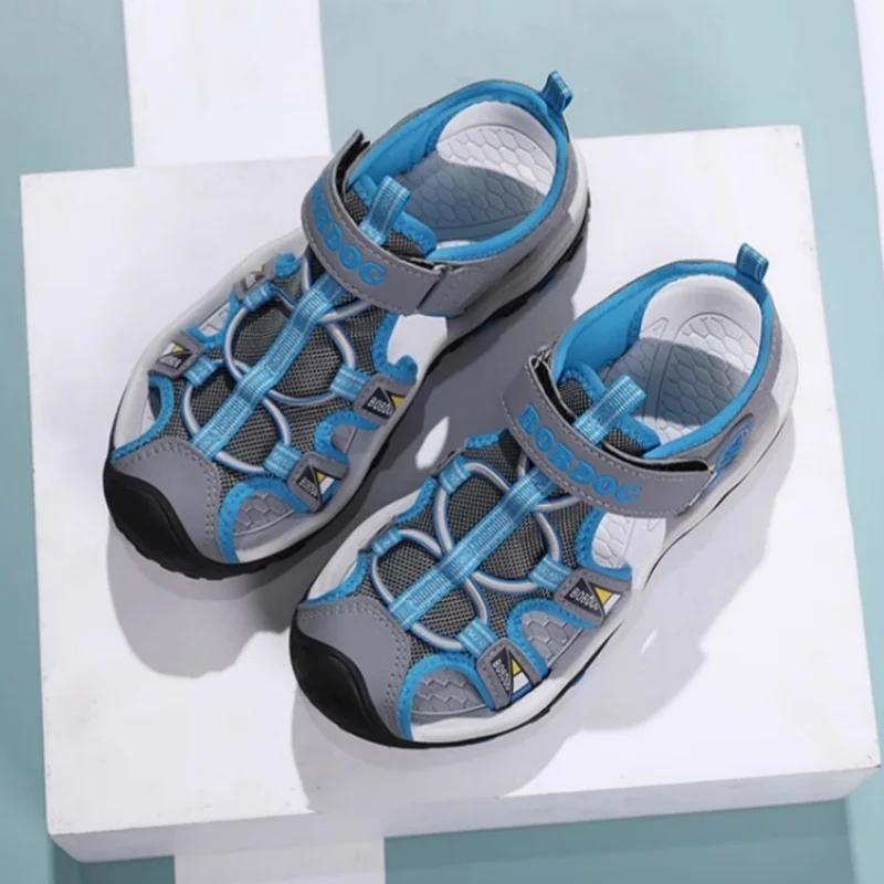 ULKNN 2026 Kids Sandals Girls Leather Summer Shoes For Boys Sandal Beach Children Shoe Cut-out Quick-Dry Breathable Water Sandal