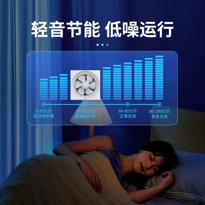 220 В тихий бытовой вытяжной вентилятор с жалюзи для кухни, масло, извлечение дыма, ванная комната, бесшумная вентиляция, вытяжка, настенное окно