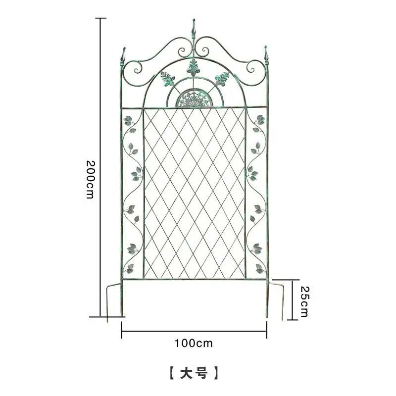 Retro courtyard wrought iron floor insert climbing vine bracket balcony grid screen flower stand rose garden climbing frame