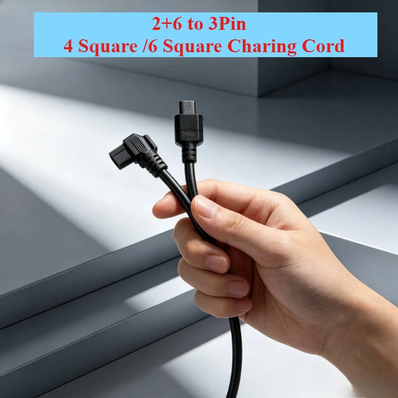 3Pin to 2+6  Adapter Cable Iron Tower 2+6 Plug Output Conversion Line 6 Square 2+6 Lithium Battery Socket To Pin Type Male Head