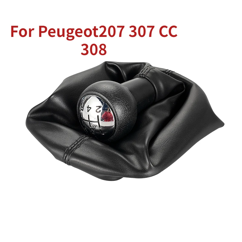 5 Speed Car Gear Shift Knob With Gaitor Boot Complete Fit For Peugeot 207 307 CC 308 406  For CITROEN C3 C4 C5