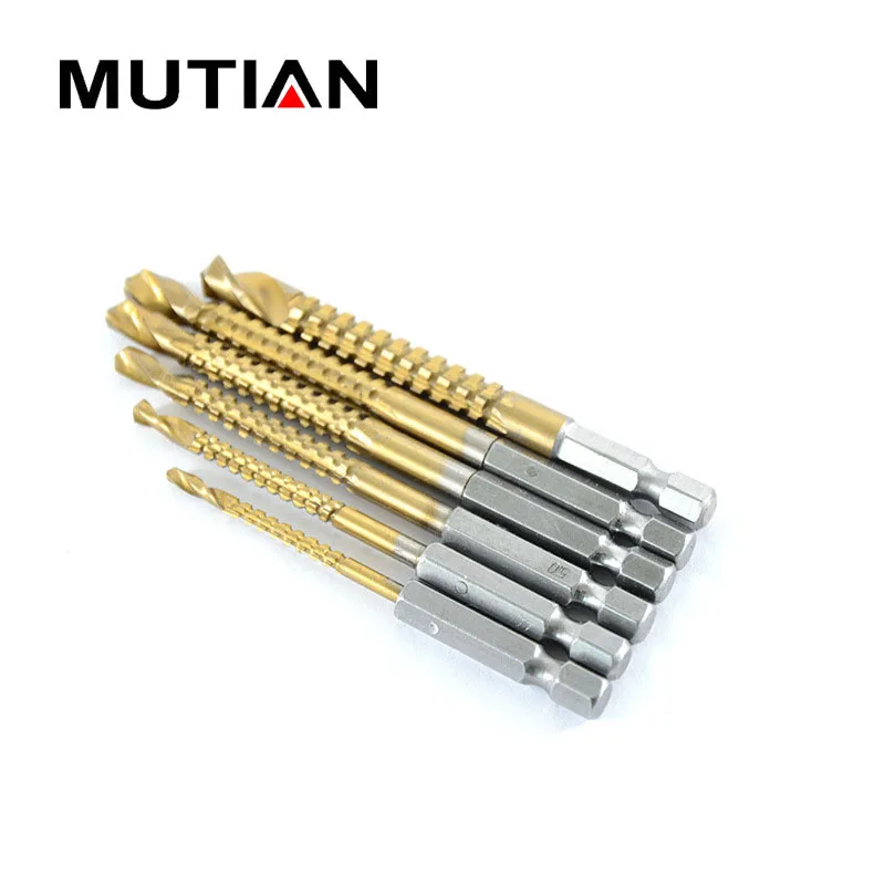 High Speed Steel Hex Shank Woodworking Drill Bits Wood Hole Saw Twist For Enlarging And Grooving