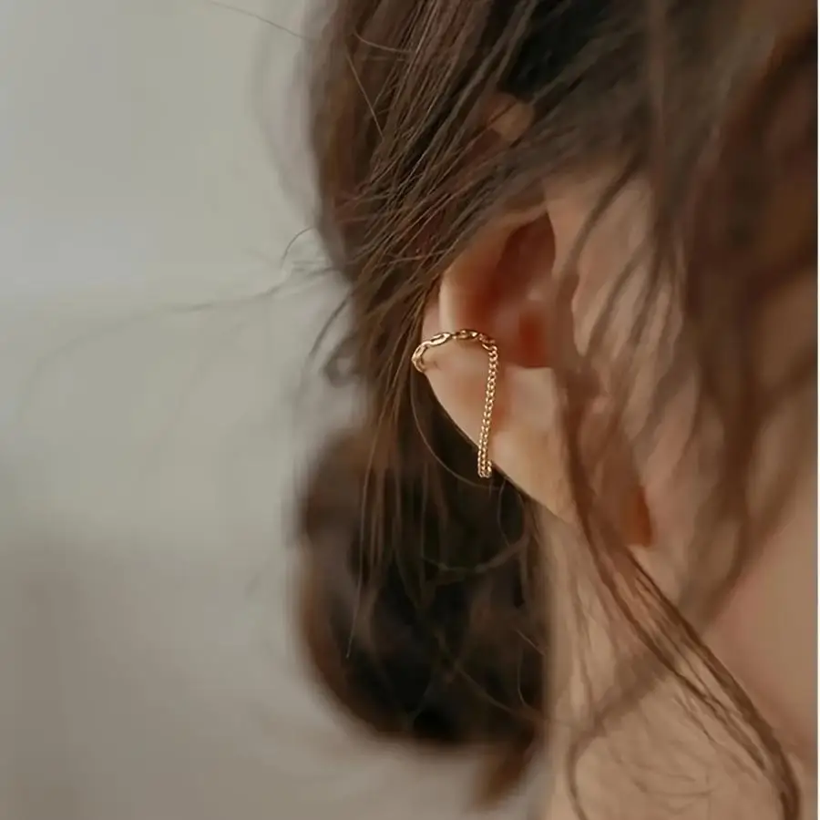 1/5/10/20/50/100pcs Elegant Tassel Clip On Earrings, Trendy And Minimalist Non Piercing Chain Ear Cuff Ear Clip Design, Perfect
