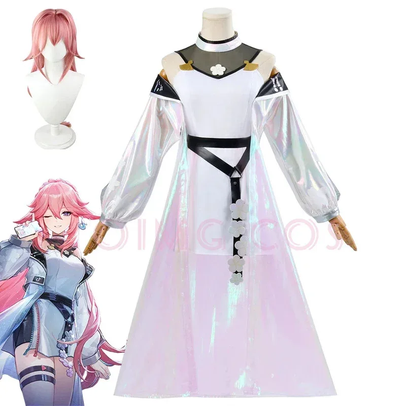 

Genshin Impact Yae Miko Косплей Костюм Для Взрослых Карнавал Аниме Униформа Хэллоуин Вечерние Костюмы Маскарад Мужской Парик Игра