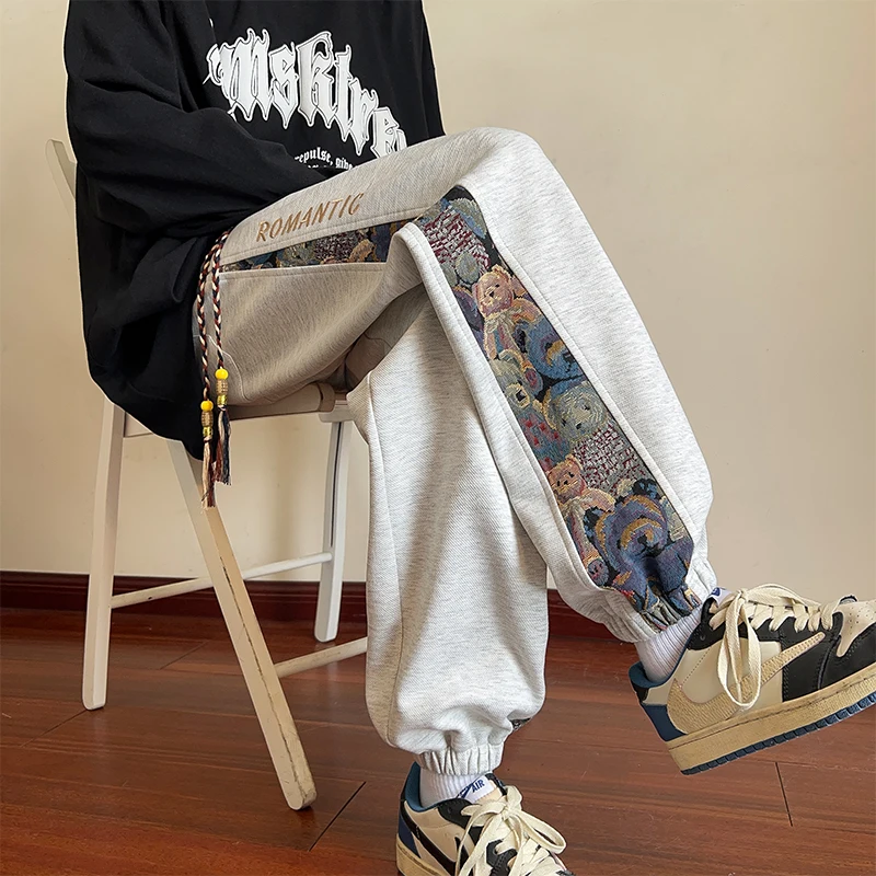 2025 Men Pants Streetwear Sweatpants Joggers Hip Hop Loose Harajuku Trousers