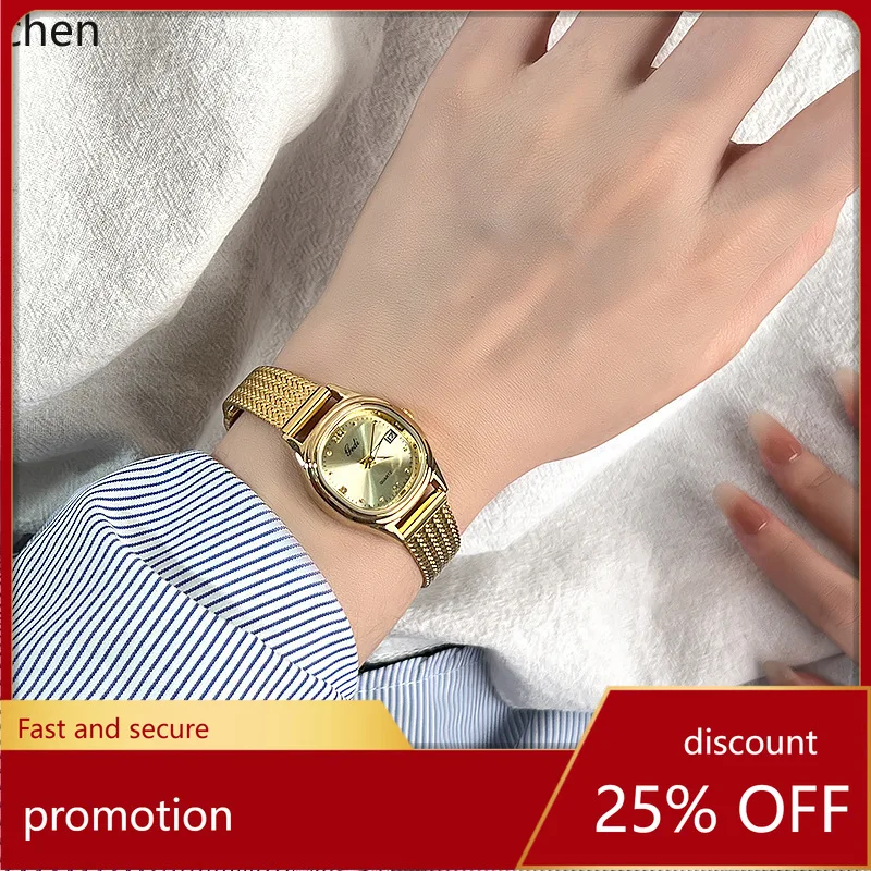 ZML women's watch is compact, exquisite, and stylish, a vintage waterproof quartz watch with a high-end feel
