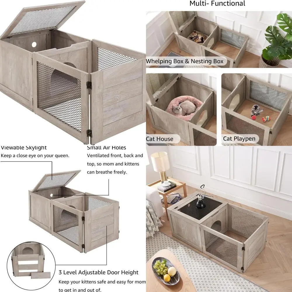 

Универсальная кошачья зона для розывания, гнездования и игр с безопасным входом для беременных кошек и котят