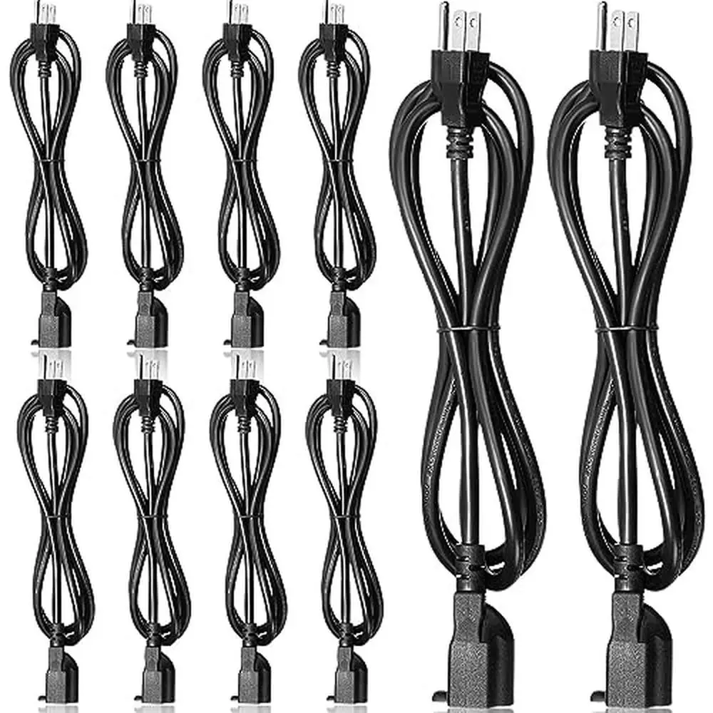 10 Pcs Heavy Duty 16 AWG Power Cable 13 Amps 125V Extension Cord 3 Prong Indoor Outdoor Electrical Enhanced Power Capability