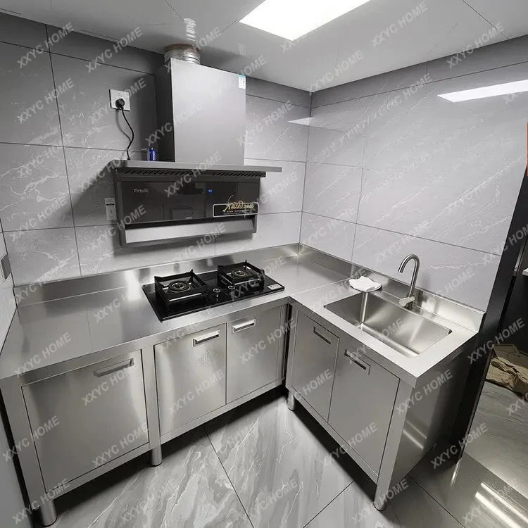 

304 stainless steel integral cabinet kitchen household cupboard vegetable basin thickened workbench HZ