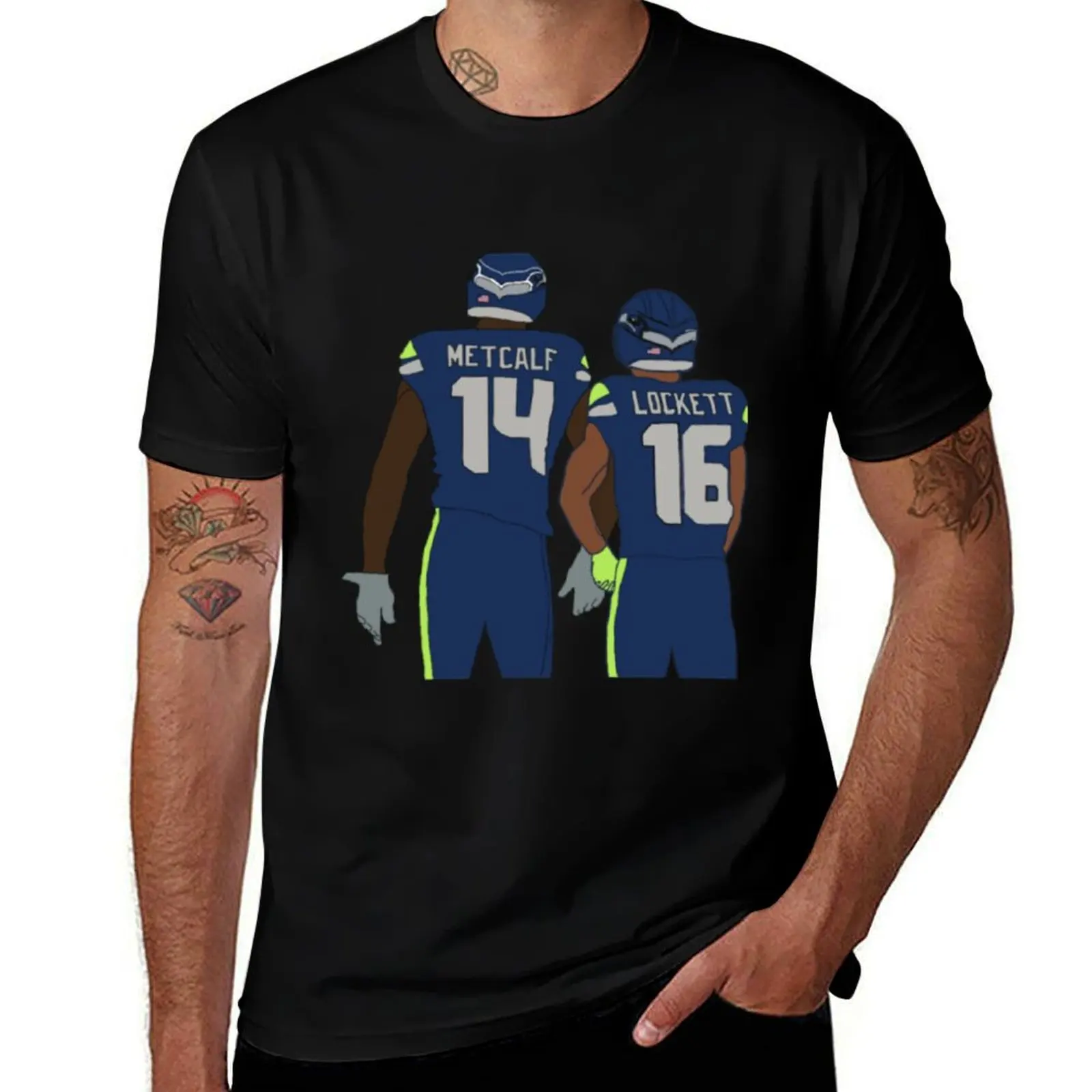 

DK Metcalf Tyler Lockett T-Shirt sports fans funny meme t-shirts topping valentines boutique clothes outfits for men