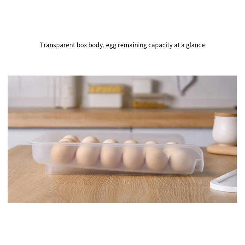 Egg Box Transparent Egg Dispenser Refrigerator Crisper Egg Basket Storage Container Kitchen Storage Box