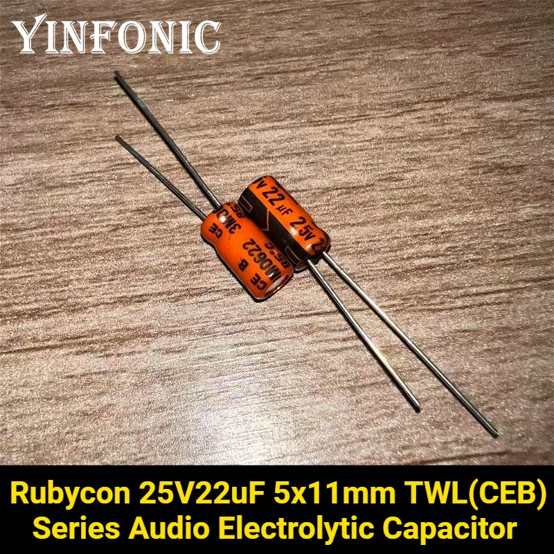 20 peças/100 peças rubycon 25v22uf 5x11mm laranja twl (zeb) série 22uf/25v capacitor eletrolítico de áudio de baixa vazamento